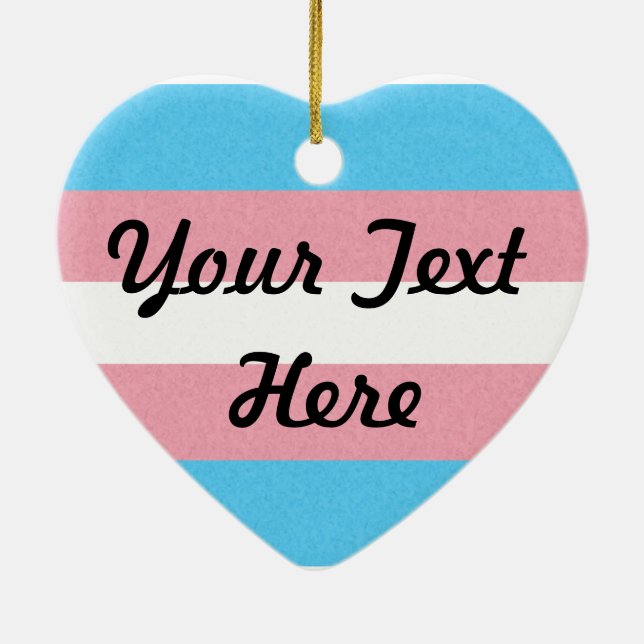 Transgender Pride Flag Colored Background Ceramic Ornament (Back)