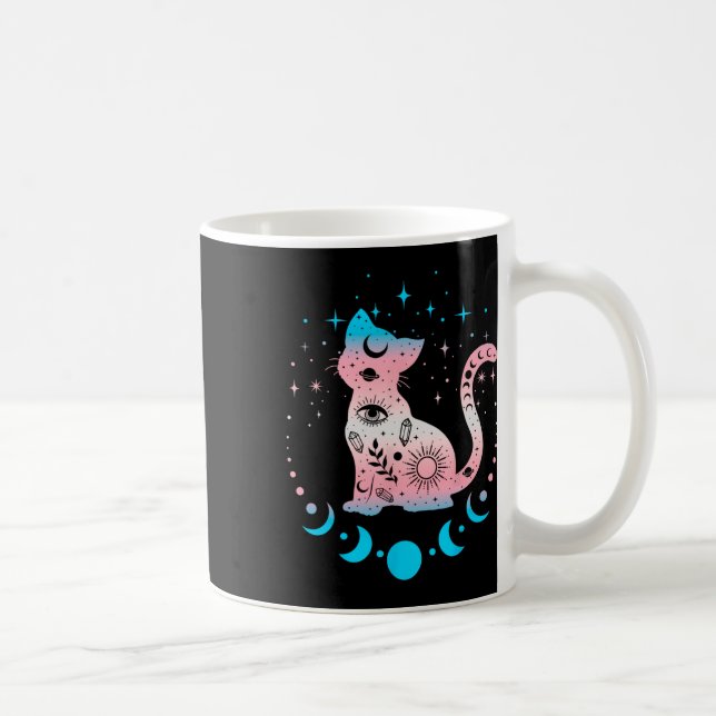 Transgender Pride Flag Colours Cat Lovers  Coffee Mug (Right)