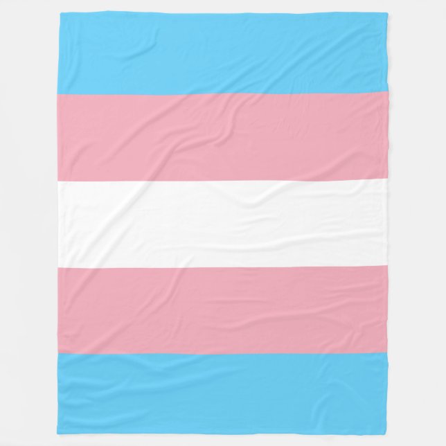 Transgender Pride Flag Fleece Blanket (Front)