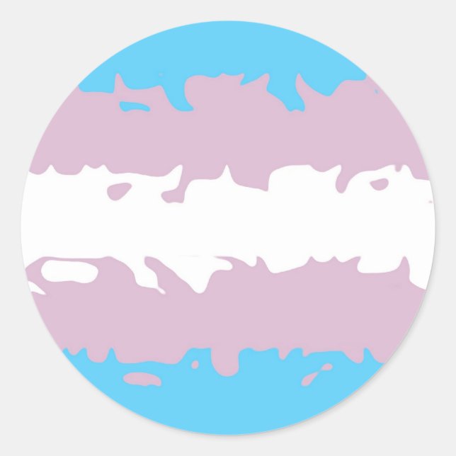 Transgender Pride Flag (Fuzzy) Classic Round Sticker (Front)