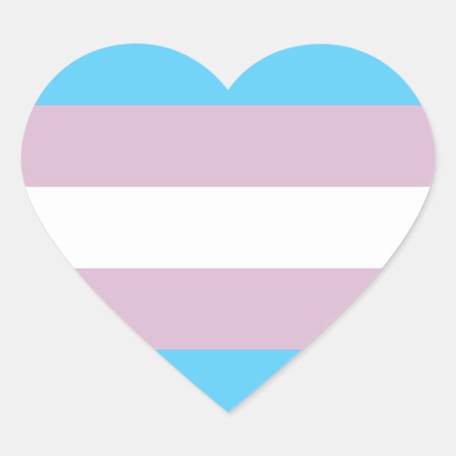 Transgender Pride Flag Heart Sticker (Front)