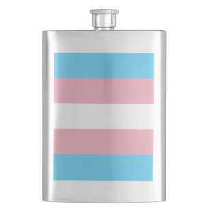 Transgender Pride Flag Hip Flask