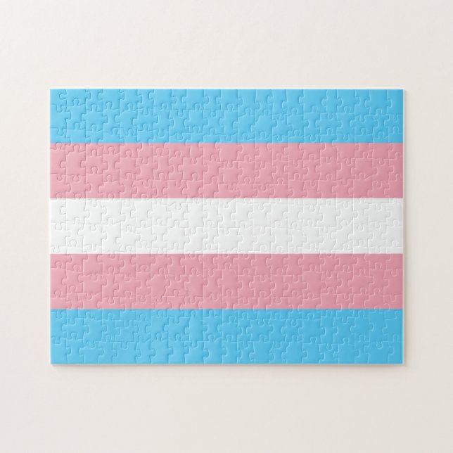 Transgender Pride Flag Jigsaw Puzzle (Horizontal)