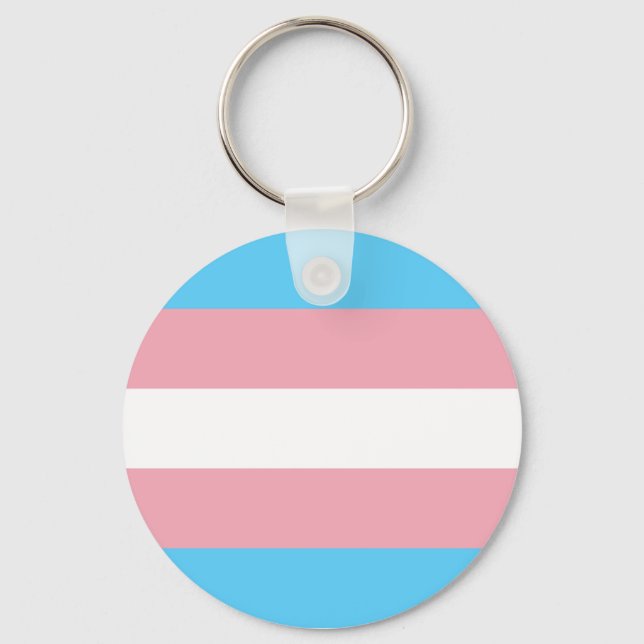Transgender Pride Flag Key Ring (Front)