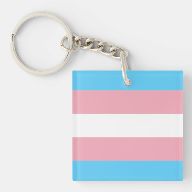 Transgender Pride Flag Key Ring (Front)