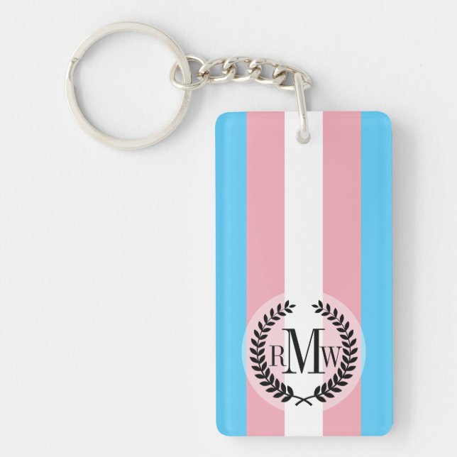 Transgender Pride Flag Key Ring (Front)