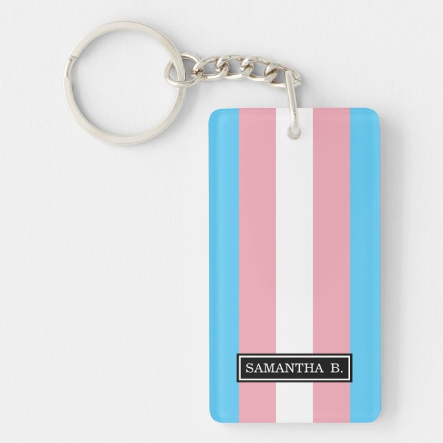 Transgender Pride Flag Key Ring (Front)