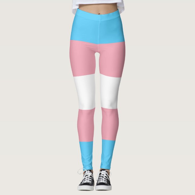 Transgender Pride Flag Leggings (Front)