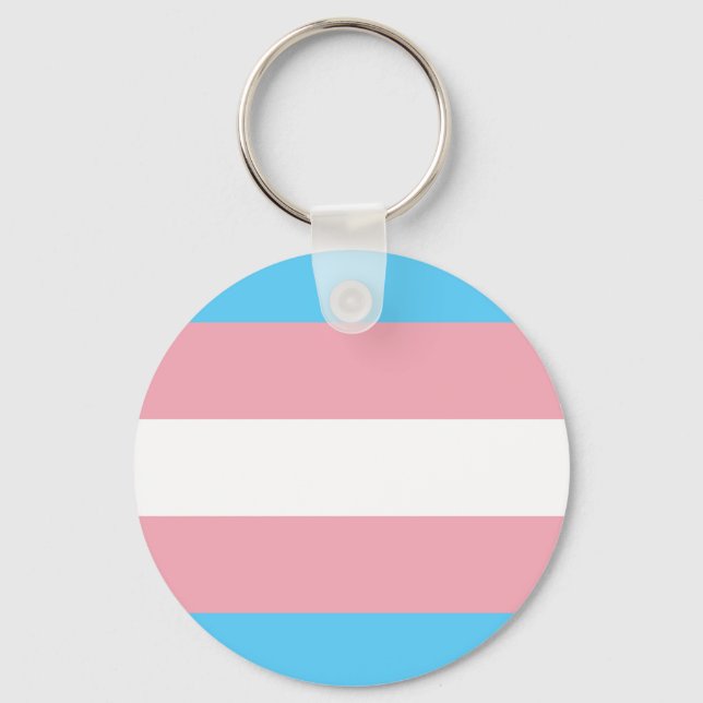 Transgender Pride Flag - LGBT Rainbow Key Ring (Front)