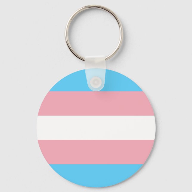 Transgender Pride Flag - LGBT Rainbow Key Ring (Front)