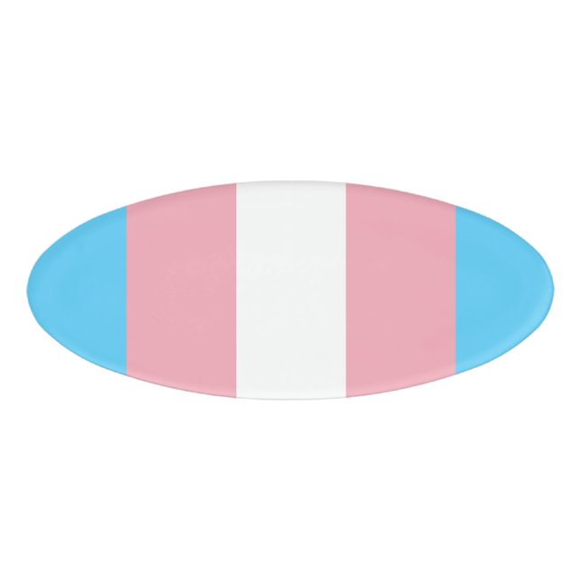 Transgender Pride Flag - LGBT Rainbow Name Tag (Front)