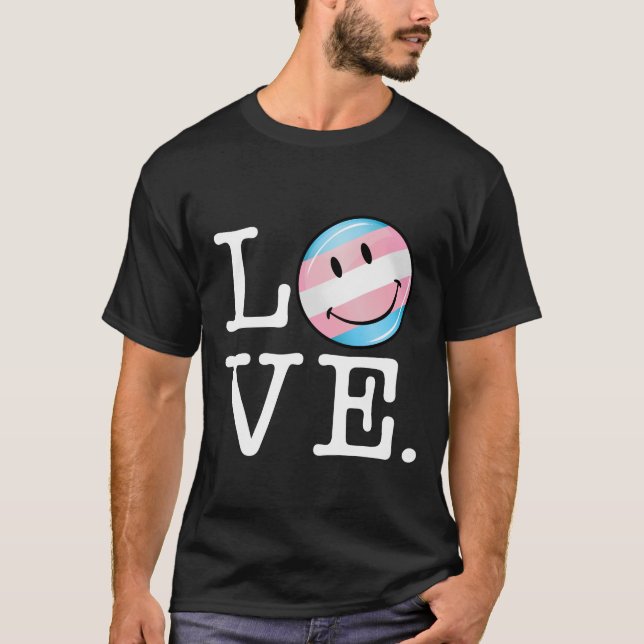 Transgender Pride Flag Love T-Shirt (Front)