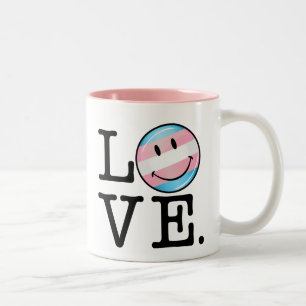 Transgender Pride Flag Love Two-Tone Coffee Mug