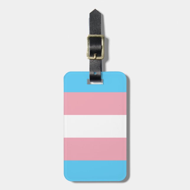 Transgender Pride Flag Luggage Tag (Front Vertical)
