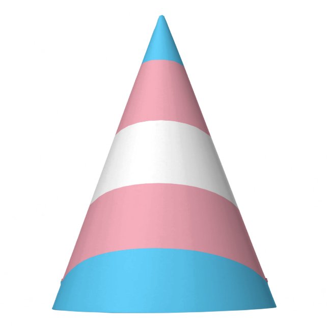 Transgender pride flag party hat (Front)