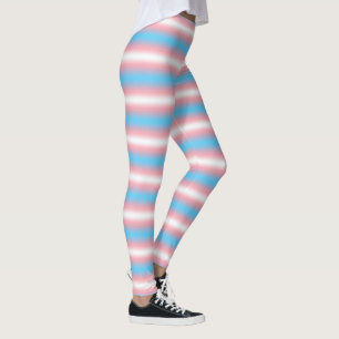 Transgender Pride Flag Pattern Design Leggings