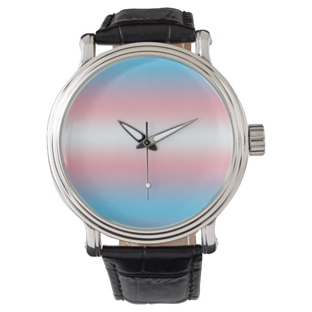 Transgender Pride Flag Pattern Design  Watch (Front)