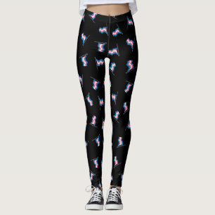 Transgender Pride Flag Pattern Leggings