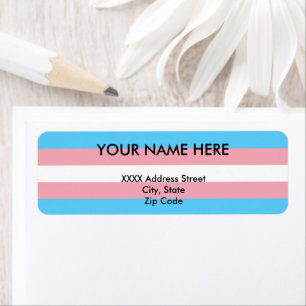 Transgender Pride Flag Return Address Label