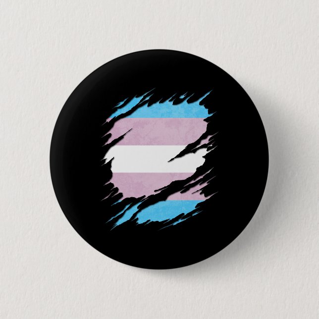 Transgender Pride Flag Ripped Reveal 6 Cm Round Badge (Front)