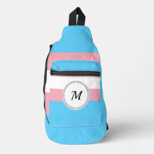 Transgender pride flag sling bag