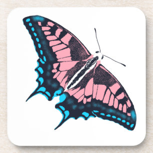 Transgender Pride Flag Swallowtail Butterfly Coaster