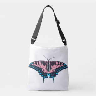 Transgender Pride Flag Swallowtail Butterfly Crossbody Bag