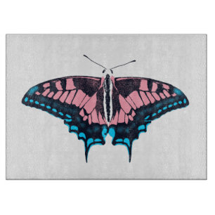 Transgender Pride Flag Swallowtail Butterfly Cutting Board