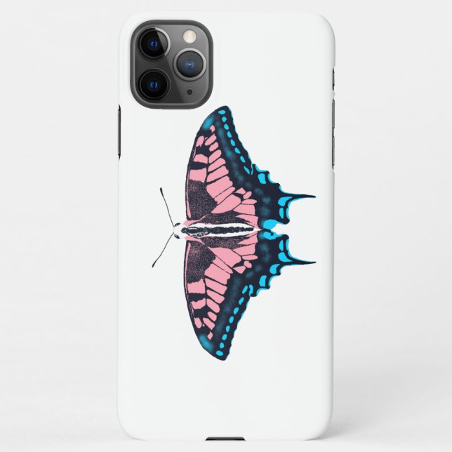 Transgender Pride Flag Swallowtail Butterfly iPhone Case (Back)