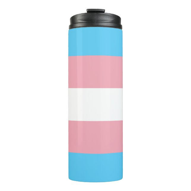 Transgender Pride Flag Thermal Tumbler (Front)