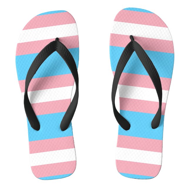 Transgender pride flag thongs (Footbed)