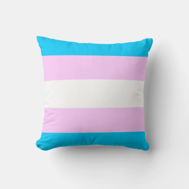 Transgender pride flag throw pillow (Front)