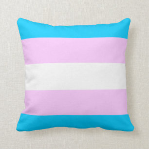 Transgender pride flag throw pillow