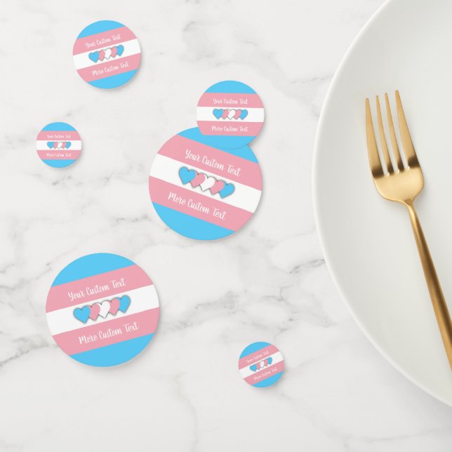 Transgender pride flag with text confetti (Group)