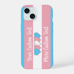 Transgender pride flag with text iPhone 15 case