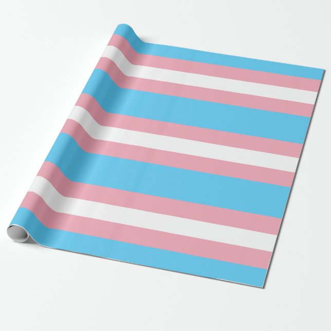 Transgender Pride Flag Wrapping Paper (Unrolled)