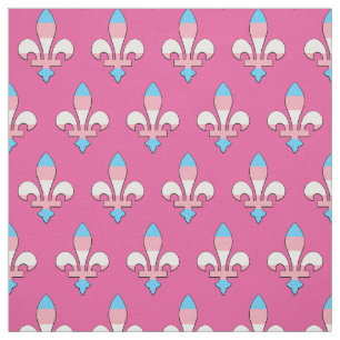 Transgender pride fleur-de-lis fabric
