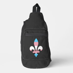 Transgender pride fleur-de-lis  sling bag