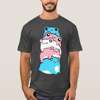 Transgender Pride Frog Pile Transgender Flag Cotta T-Shirt