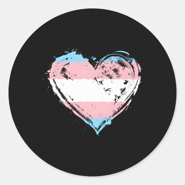 Transgender Pride He Flag Trans Awareness Classic Round Sticker (Front)