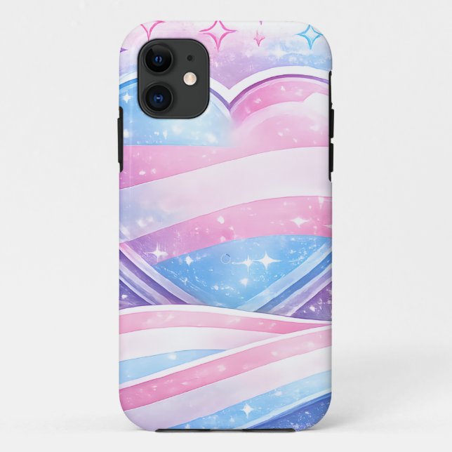 Transgender Pride Heart Galaxy  Case-Mate iPhone Case (Back)