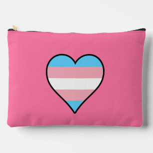 Transgender pride hearts accessory pouch