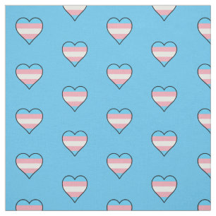 Transgender pride hearts fabric