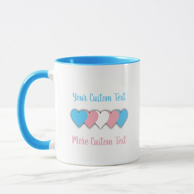 Transgender pride hearts mug (Left)