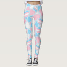 Transgender Pride Hearts Pattern Leggings