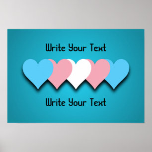 Transgender pride hearts Poster