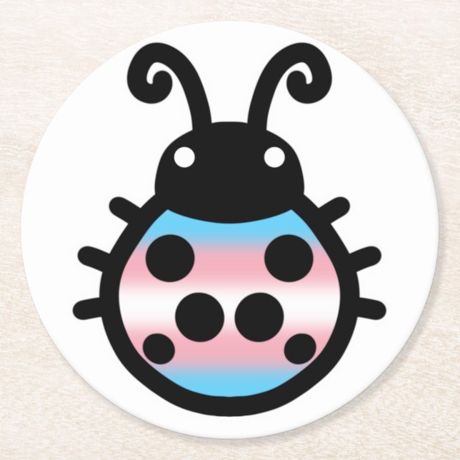 Transgender Pride Ladybug Coaster (Front)