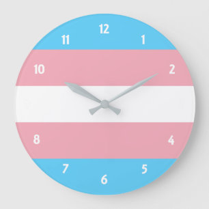 Transgender Pride Large Clock