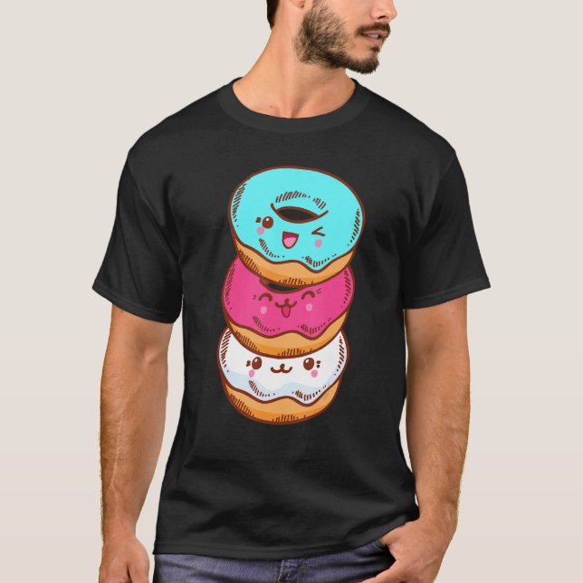 Transgender Pride LGBT LGBTQ Flag Cute With Donut  T-Shirt (Front)