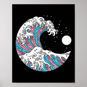 Transgender Pride Lgbtq Trans Flag - Japanese Wave Poster